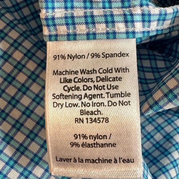 Vineyard Vines Shirt Mens Sz L Plaid performance Classic Fit Murray Nylon Blend - Picture 8 of 12